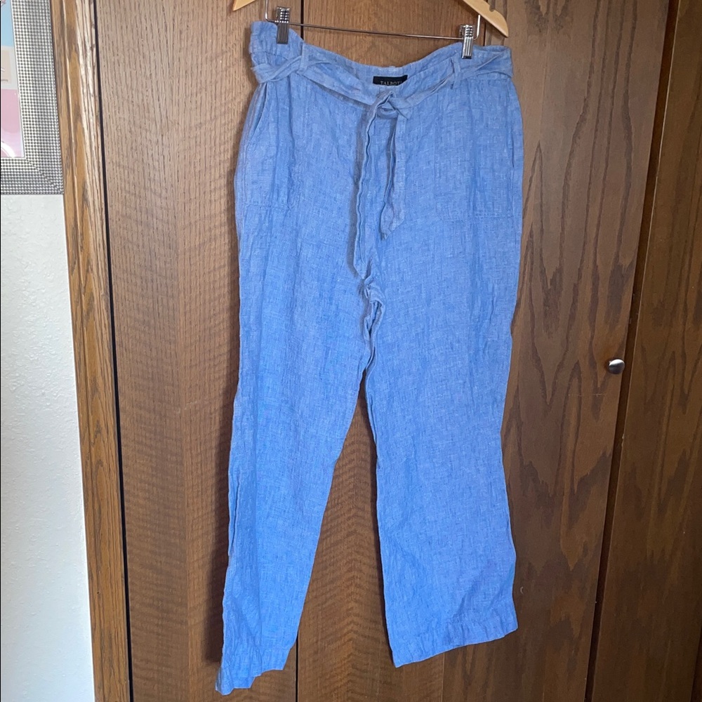 Talbots Light Blue Linen Chinos